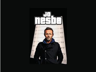 Cartoon-manipuleret foto af Jo Nesbø fra forlaget Modtryk. Fotograf: Thron Ullberg